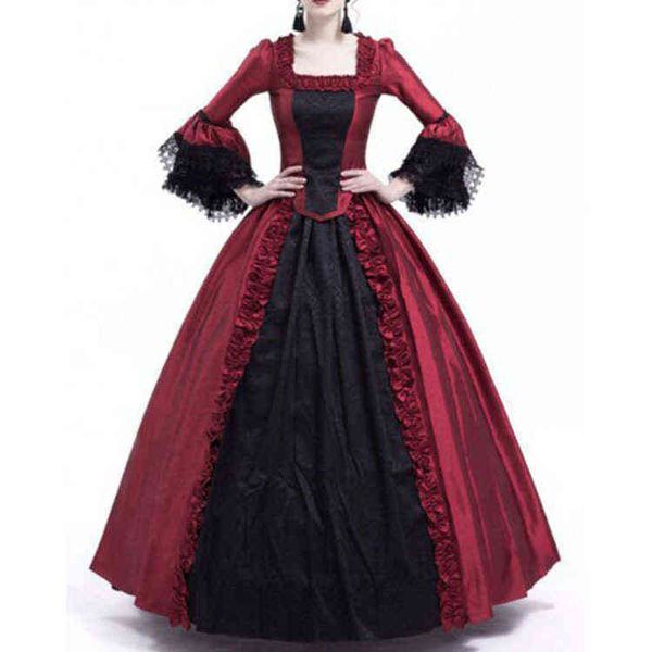halloween women victorian medieval queen cosplay come masquerade witch vampire black gothic lace stitching long court dress l220714, Black;red
halloween women victorian medieval queen cosplay come masquerade witch vampire black gothic lace stitching long court dress l220714, Black;red