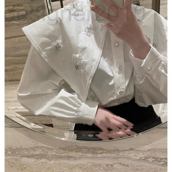 women's polos designer chaopai 22 new style in early spring, court , big lapel and beaded shirt, foreign 7exh, White
women's polos designer chaopai 22 new style in early spring, court , big lapel and beaded shirt, foreign 7exh, White