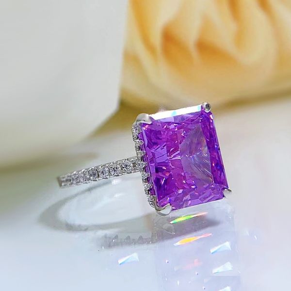 pure silver ring fadeless wedding jewelry circlet s925 sterling proposal silver band female non fading luxurious purple diamond engagement r, White
pure silver ring fadeless wedding jewelry circlet s925 sterling proposal silver band female non fading luxurious purple diamond engagement r, White