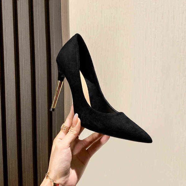 spring versatile black suede ultra-high heel's small thin heels french pointed single shoes women
spring versatile black suede ultra-high heel's small thin heels french pointed single shoes women
