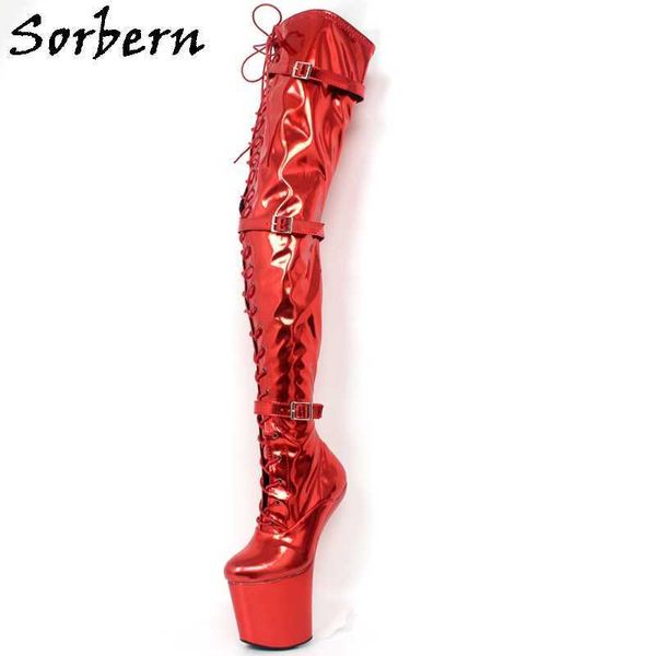 sorbern mid thigh high boots heelless platform shoe no heel custom shaft length leg width fetish boot drag queen show shoes, Black
sorbern mid thigh high boots heelless platform shoe no heel custom shaft length leg width fetish boot drag queen show shoes, Black