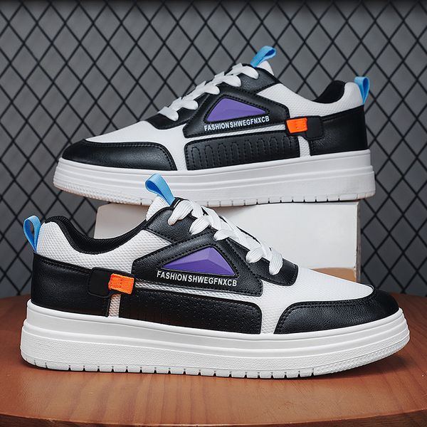 new male sneakers men shoes lace up chaussures pour hommes pu leather casual outdoors 004, Black
new male sneakers men shoes lace up chaussures pour hommes pu leather casual outdoors 004, Black