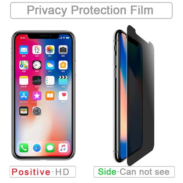 Image of Privacy Screen Protector for iPhone 12 Mini 11 Pro XS Max XR 8 7 6 Plus Se2 Tempered Glass 9H Hardness Anti-spy Protective Film
