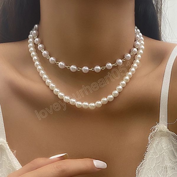 imitation pearl pendants choker necklaces for women wedding bride vintage bead clavicle chain aesthetic accessories jewelry, Silver
imitation pearl pendants choker necklaces for women wedding bride vintage bead clavicle chain aesthetic accessories jewelry, Silver