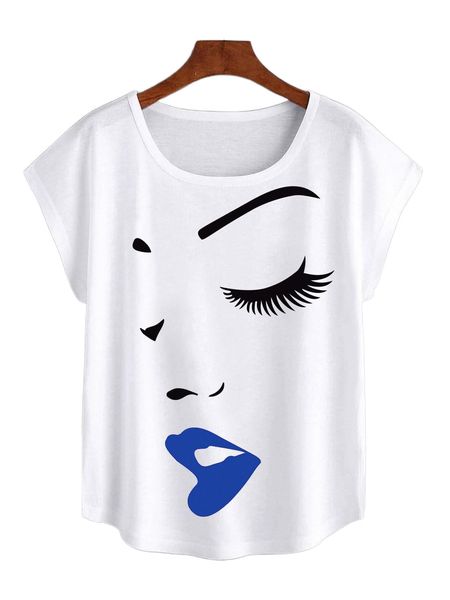 plus figure graphic batwing sleeve tee 33os#, Black
plus figure graphic batwing sleeve tee 33os#, Black