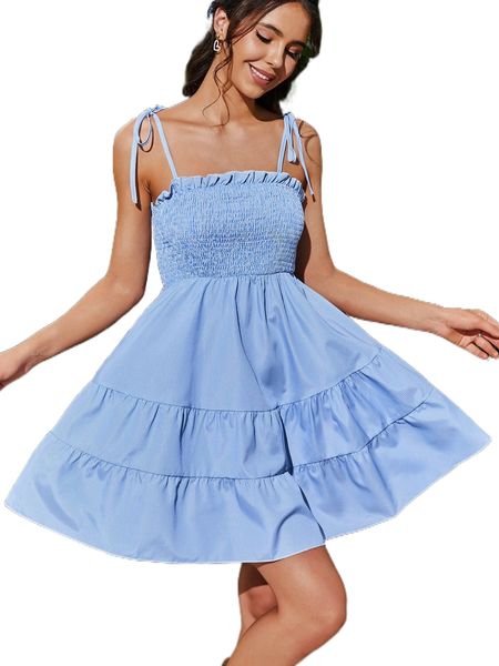 striped tie shoulder shirred ruffle hem cami dress x4kh#, Black;gray
striped tie shoulder shirred ruffle hem cami dress x4kh#, Black;gray