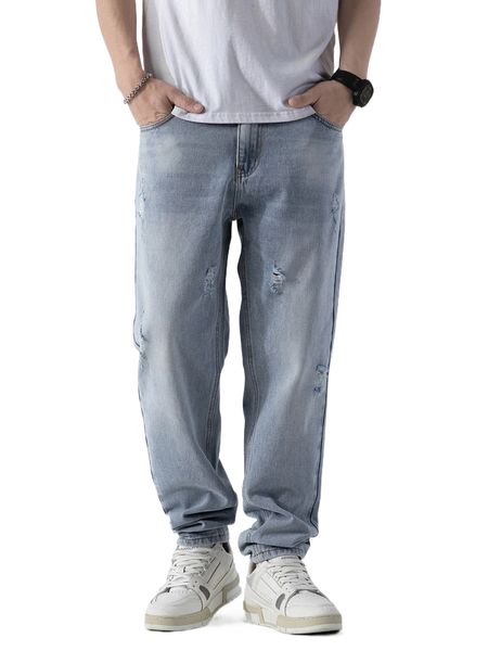 men ripped frayed tapered jeans b836#, Blue
men ripped frayed tapered jeans b836#, Blue