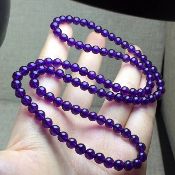 natural amethyst quartz purple gemstone 3 laps round beads bracelet 6mm stretch woman 6mm crystal birthday gift aaaaa, Silver
natural amethyst quartz purple gemstone 3 laps round beads bracelet 6mm stretch woman 6mm crystal birthday gift aaaaa, Silver