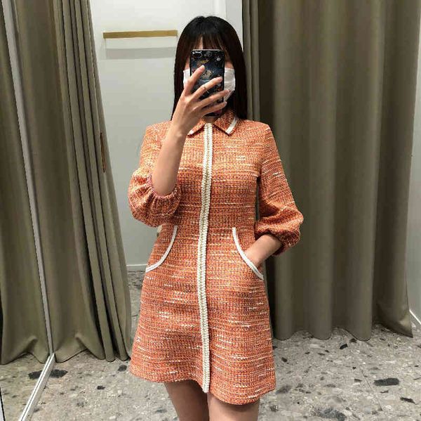 casual dresses spring summer color matching early women's dress french elegant style tweed contrast lapel, Black;gray
casual dresses spring summer color matching early women's dress french elegant style tweed contrast lapel, Black;gray
