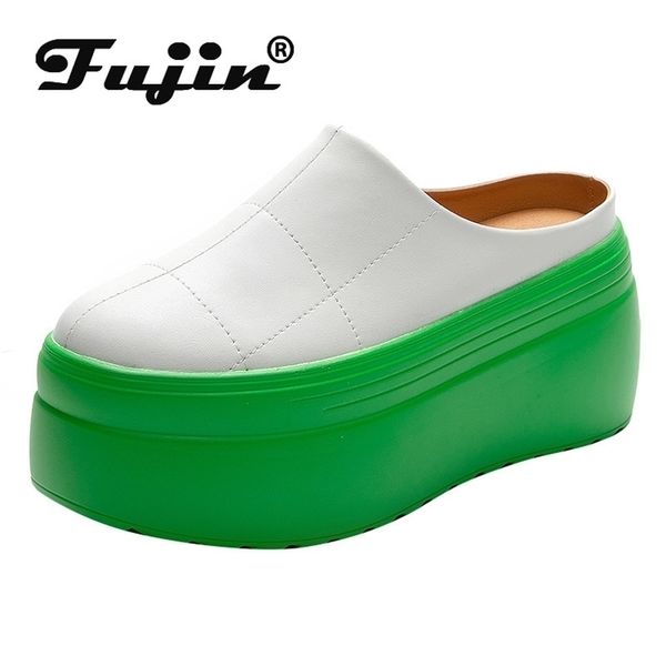fujin 8cm women shoes mules genuine leather gereen white black platform sandals slippers slides summer 220323
fujin 8cm women shoes mules genuine leather gereen white black platform sandals slippers slides summer 220323