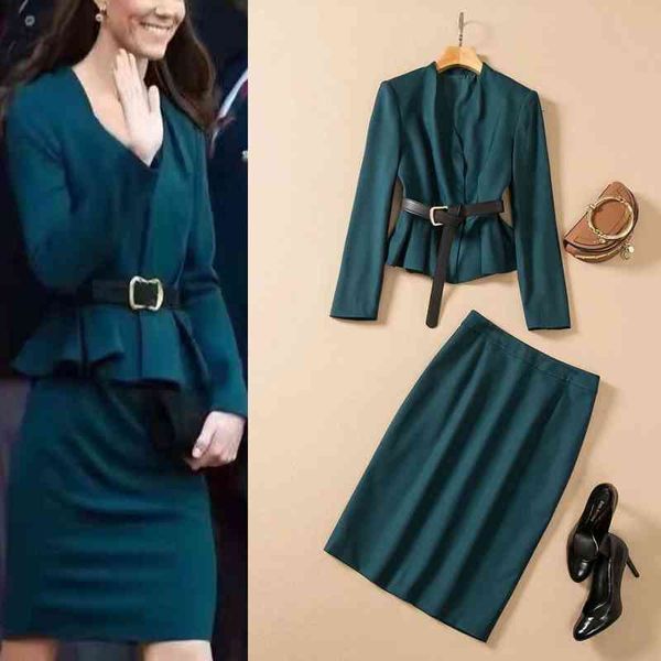 women's two piece pants feng early spring professional suit with belt v-neck jacket hip wrap skirt two-piece set, White
women's two piece pants feng early spring professional suit with belt v-neck jacket hip wrap skirt two-piece set, White