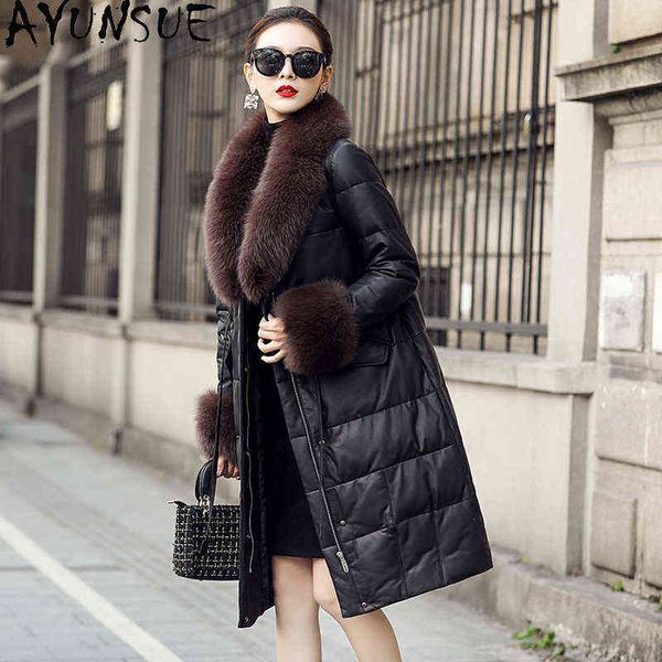 ayunsue genuine leather jacket women korean sheepskin jacket female 90 white duck down parka fox fur collar 2021 mujer chaqueta j220727, Black
ayunsue genuine leather jacket women korean sheepskin jacket female 90 white duck down parka fox fur collar 2021 mujer chaqueta j220727, Black