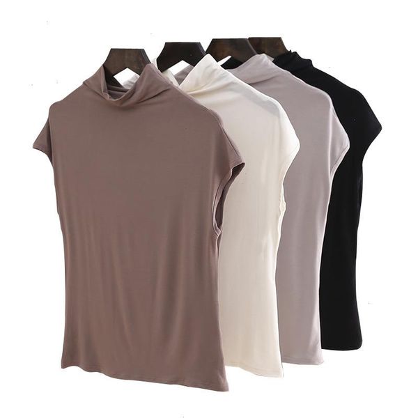 women fashion summer basic solid sleeveless t-shirt autumn tees cotton turtleneck t shirt camisetas mujer d122, White
women fashion summer basic solid sleeveless t-shirt autumn tees cotton turtleneck t shirt camisetas mujer d122, White