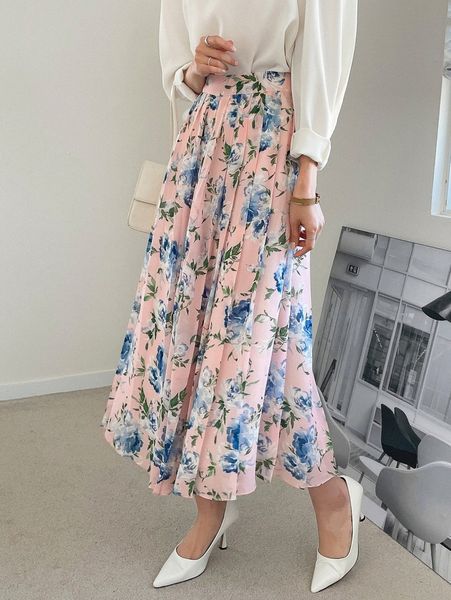 dazy floral print pleated skirt u4ju#, Black
dazy floral print pleated skirt u4ju#, Black