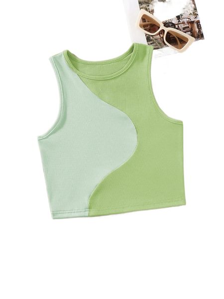 color block ribbed knit tank b3bg#, White
color block ribbed knit tank b3bg#, White