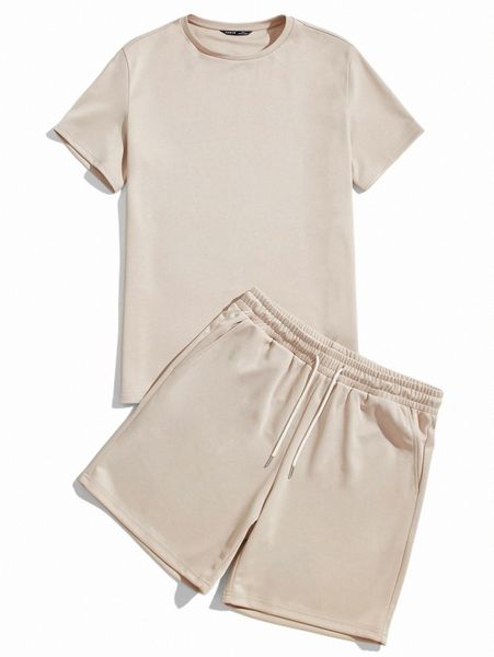 men solid & drawstring waist track shorts set r7fo#, Gray
men solid & drawstring waist track shorts set r7fo#, Gray