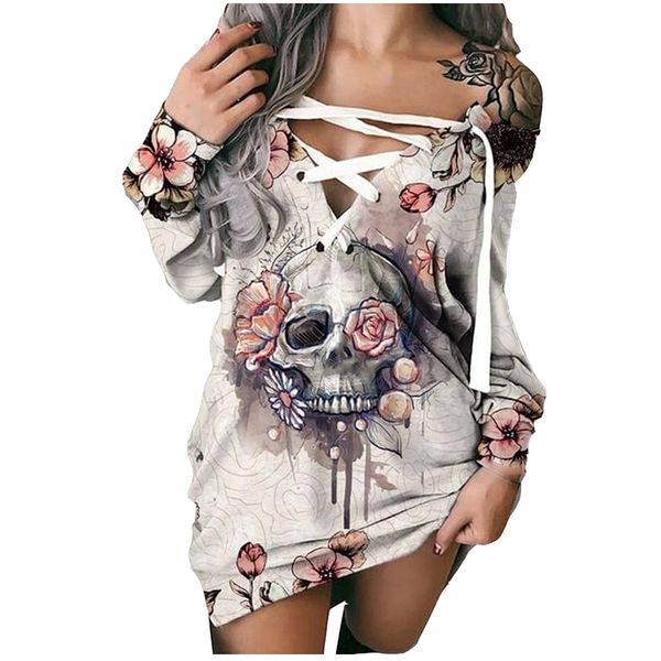 vintage skull rose print dress vestidos autumn winter long sleeve lace up gothic robes femme grunge sweatshirt es 220613, Black;gray
vintage skull rose print dress vestidos autumn winter long sleeve lace up gothic robes femme grunge sweatshirt es 220613, Black;gray