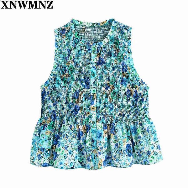 xnwmnz women sweet floral print elastic slim short smock blouse female sleeveless vest shirts chic hem ruffles crop 210513, White
xnwmnz women sweet floral print elastic slim short smock blouse female sleeveless vest shirts chic hem ruffles crop 210513, White