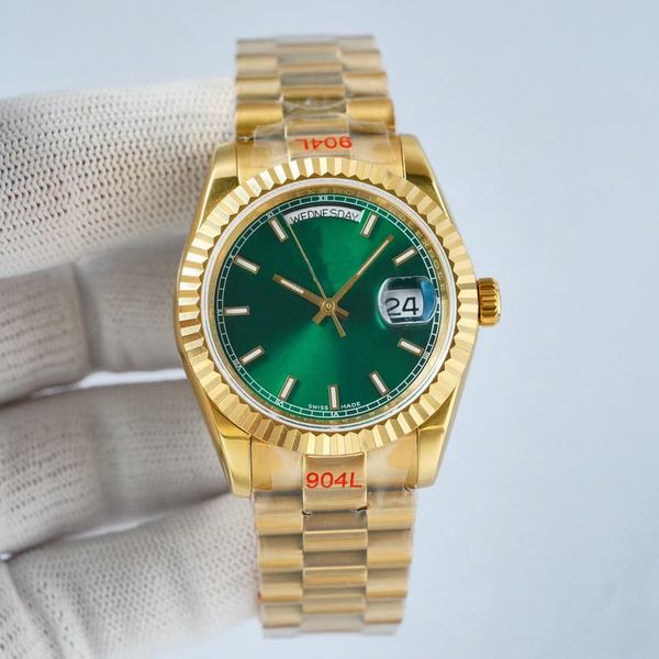 montre de luxe 2836 yellow gold daydate 41mm automatic watches self-winding sapphire glass waterproof stainless steel 18k, Slivery;brown
montre de luxe 2836 yellow gold daydate 41mm automatic watches self-winding sapphire glass waterproof stainless steel 18k, Slivery;brown