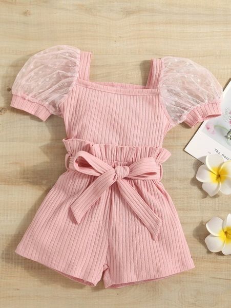 toddler girls contrast mesh puff sleeve tee & paperbag waist belted shorts she01, White
toddler girls contrast mesh puff sleeve tee & paperbag waist belted shorts she01, White