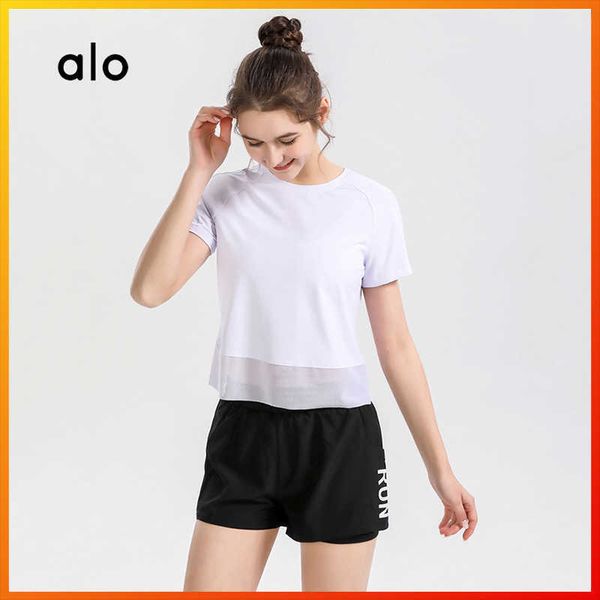 alo yoga summer fitness sports t-shirt women's round neck short sleeve moisture wicking breathable yoga clothes running crop top, White;red
alo yoga summer fitness sports t-shirt women's round neck short sleeve moisture wicking breathable yoga clothes running crop top, White;red