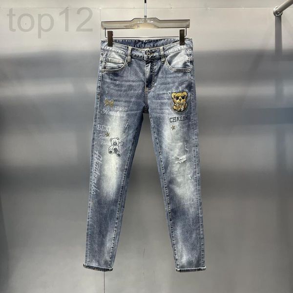 men's jeans designer european fashion 2022 thin jeans men's summer new bear embroidery drill slim pants casual z0g9, Blue
men's jeans designer european fashion 2022 thin jeans men's summer new bear embroidery drill slim pants casual z0g9, Blue
