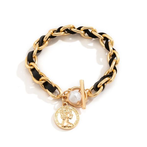 link chain vintage twisted aluminum coin pendant bracelets on hand for women girls chunky link buckle bangles jewelry, Black
link chain vintage twisted aluminum coin pendant bracelets on hand for women girls chunky link buckle bangles jewelry, Black