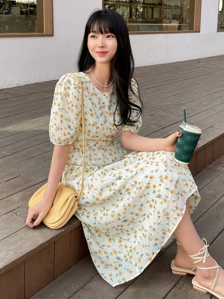 dazy ditsy floral print puff sleeve tie back dress z4wz#, Black;gray
dazy ditsy floral print puff sleeve tie back dress z4wz#, Black;gray