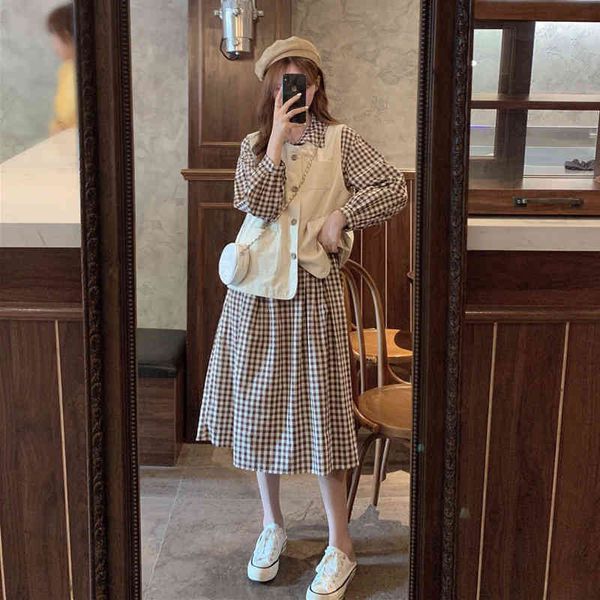 casual dresses 2022 spring and autumn clothes light luxury design sense of minority women's fried street tea break french plaid dress q, Black;gray
casual dresses 2022 spring and autumn clothes light luxury design sense of minority women's fried street tea break french plaid dress q, Black;gray