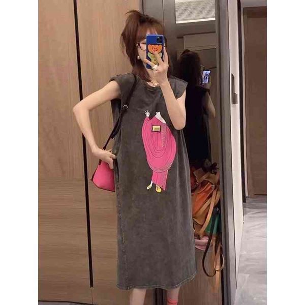 casual dresses chaopai spring and summer fashion loose medium long round neck sleeveless cartoon t-shirt dress women hbrq, Black;gray
casual dresses chaopai spring and summer fashion loose medium long round neck sleeveless cartoon t-shirt dress women hbrq, Black;gray