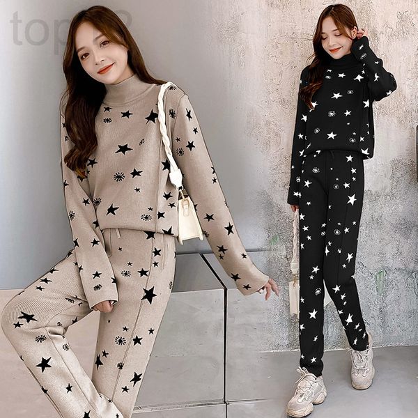 women's tracksuits designer 2021 autumn and winter new high-end five pointed star full body jacquard knitted sweater two-piece pants fa, Gray
women's tracksuits designer 2021 autumn and winter new high-end five pointed star full body jacquard knitted sweater two-piece pants fa, Gray
