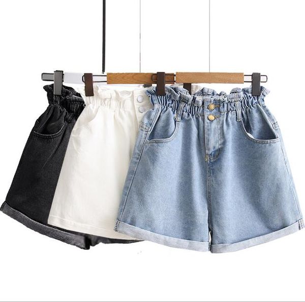 summer high waist denim shorts women casual loose ladies fashion roll up hem elastic waist pocket blue white jeans female, White;black
summer high waist denim shorts women casual loose ladies fashion roll up hem elastic waist pocket blue white jeans female, White;black
