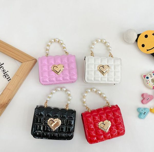children princess handbag personality shoulder pearl portable bag new girls candy color fashion mini chain small square bags, Black
children princess handbag personality shoulder pearl portable bag new girls candy color fashion mini chain small square bags, Black