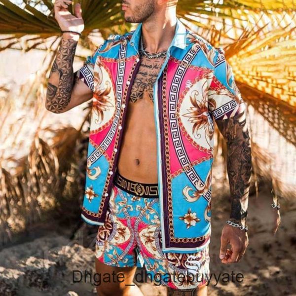 mens summer fashion tracksuit hawaiian sets t-shirts printing luxury men swim short sleeve button shirts beach shorts streetwear casual shir, Gray 
mens summer fashion tracksuit hawaiian sets t-shirts printing luxury men swim short sleeve button shirts beach shorts streetwear casual shir, Gray