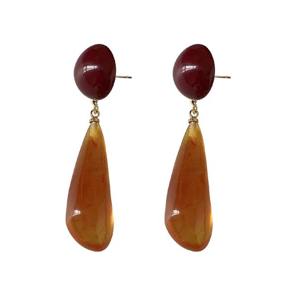 925 silver needle resin water drop earrings korean fashion simple niche personality earrings temperament wild retro stud eardrop, Golden
925 silver needle resin water drop earrings korean fashion simple niche personality earrings temperament wild retro stud eardrop, Golden