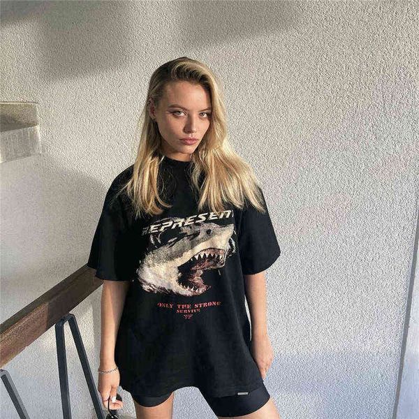 great repeat white shark limited printing, used washing water damage men's and women's short sleeved t-shirts 
great repeat white shark limited printing, used washing water damage men's and women's short sleeved t-shirts