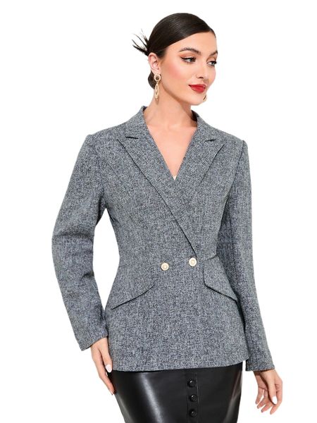 lapel neck double button blazer o0m6#, White 
lapel neck double button blazer o0m6#, White