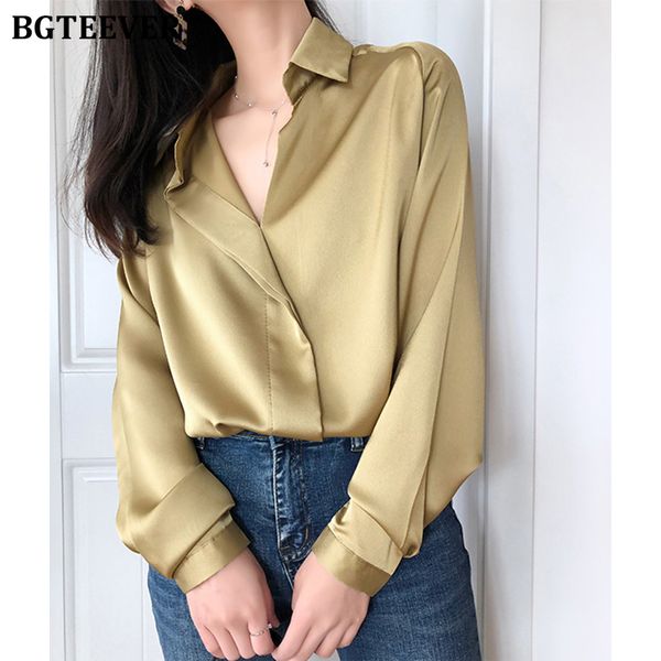spring chic loose turn-down collar women satin blouses long sleeve female shirts elegant ladies solid blusas 2022, White
spring chic loose turn-down collar women satin blouses long sleeve female shirts elegant ladies solid blusas 2022, White