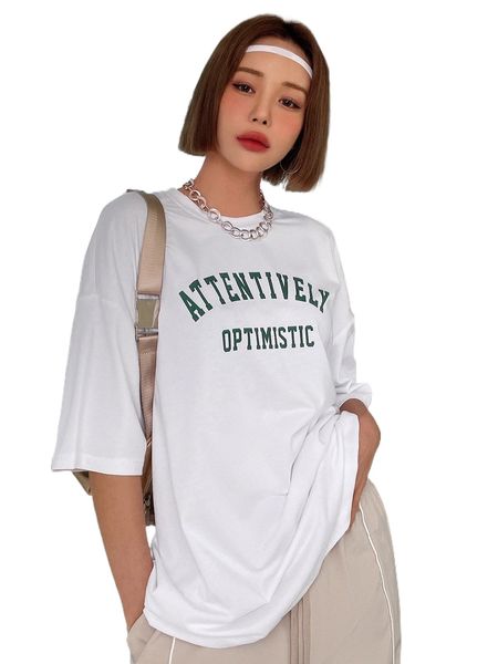 dazy letter graphic drop shoulder oversized tee 253a#, White
dazy letter graphic drop shoulder oversized tee 253a#, White