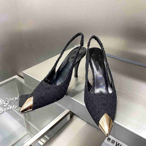 pointy slingback sandals woolen fashion chain electroplated metal buckle designer heels black summer pumps
pointy slingback sandals woolen fashion chain electroplated metal buckle designer heels black summer pumps