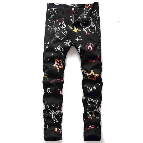 men's jeans spring and autumn men's pants color painting printing elastic korean slim fit graffiti flower personalized jeans rzgj, Blue
men's jeans spring and autumn men's pants color painting printing elastic korean slim fit graffiti flower personalized jeans rzgj, Blue