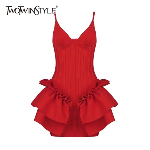 twotwinstyle evening patchwork ruffle sling dress for women v neck sleeveless high waist summer dresses female fashion 220506, Black;gray
twotwinstyle evening patchwork ruffle sling dress for women v neck sleeveless high waist summer dresses female fashion 220506, Black;gray