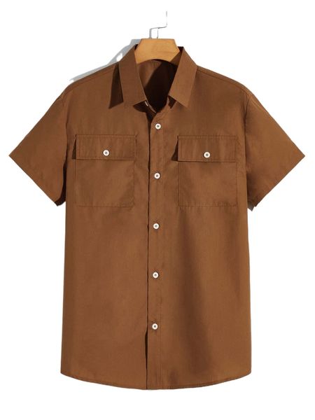 romwe guys flap pocket shirt f3xh#, White;black 
romwe guys flap pocket shirt f3xh#, White;black