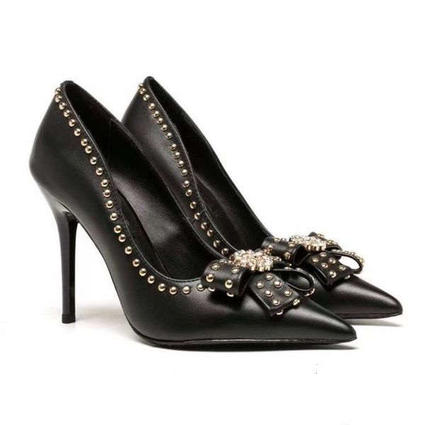 dress shoes high heeled shoes women's medusa spring and autumn bowknot shallow mouth rivet leather pointed thin heel 8qqd, Black
dress shoes high heeled shoes women's medusa spring and autumn bowknot shallow mouth rivet leather pointed thin heel 8qqd, Black