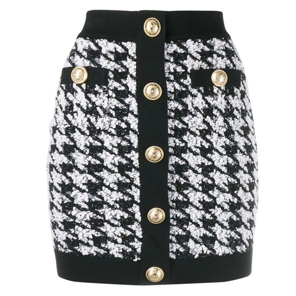 est designer skirt womens lion buttons shimmer tweed houndstooth mini skirt 210306, Black
est designer skirt womens lion buttons shimmer tweed houndstooth mini skirt 210306, Black