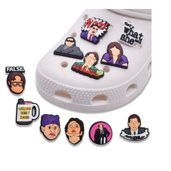 the office pvc croc charms super shoe buckle accessories charm decoration designer for girls women boys girls badges gifts, White;pink
the office pvc croc charms super shoe buckle accessories charm decoration designer for girls women boys girls badges gifts, White;pink
