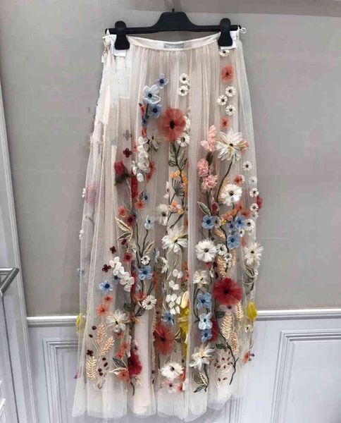 france spring and summer new heavy industry design flower embroidery mesh skirt women's skirt, Black
france spring and summer new heavy industry design flower embroidery mesh skirt women's skirt, Black