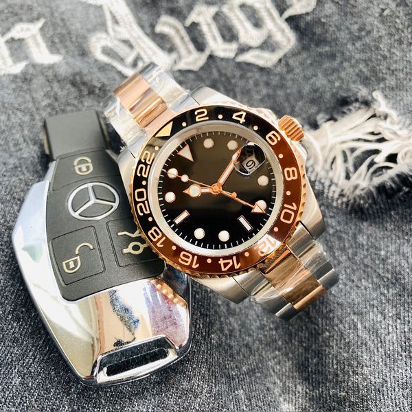 automatic mechanical mens watch 40mm sapphire surface stainless steel strap men 24-hour scale two-color mixed calendar st9 watches gmt wrist, Slivery;brown
automatic mechanical mens watch 40mm sapphire surface stainless steel strap men 24-hour scale two-color mixed calendar st9 watches gmt wrist, Slivery;brown