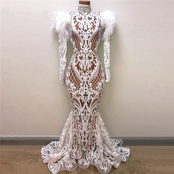 luxury feather white mermaid evening dresses high neck lace robe de soiree 2022 arabic formal party gowns crystals beaded dubai abaya kaftan, Black;red
luxury feather white mermaid evening dresses high neck lace robe de soiree 2022 arabic formal party gowns crystals beaded dubai abaya kaftan, Black;red
