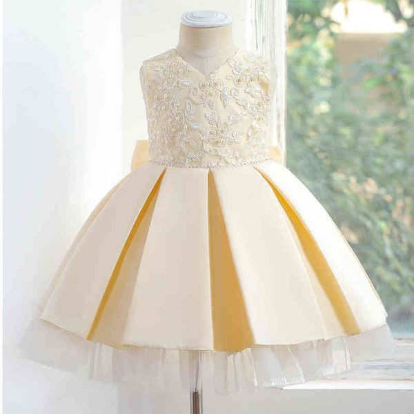 western-style girls dress exquisite princess tutu pure cotton lining cute kids performance clothing y220510, Red;yellow
western-style girls dress exquisite princess tutu pure cotton lining cute kids performance clothing y220510, Red;yellow